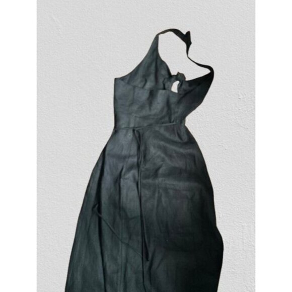 REFORMATION Linen Dress Halter Tie-Front Sleeveless Midi A-Line Size Med - Picture 5 of 11